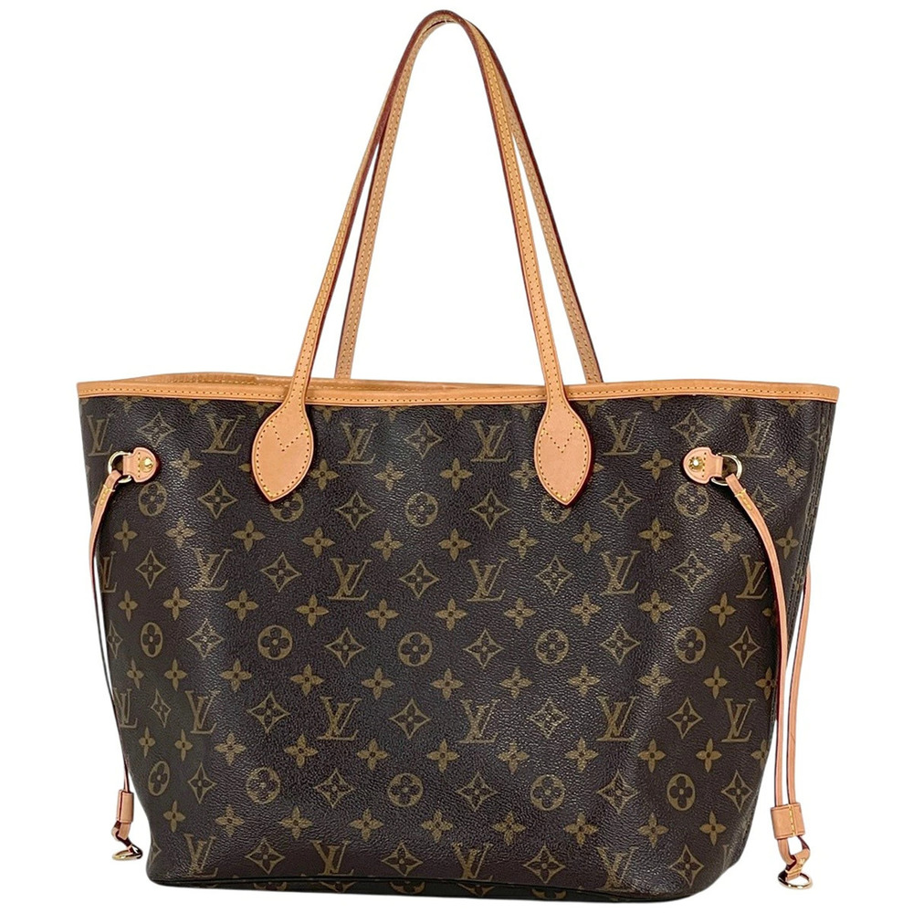 Louis Vuitton Neverfull Tote Bag Handbag Monogram Brown Beige Cream